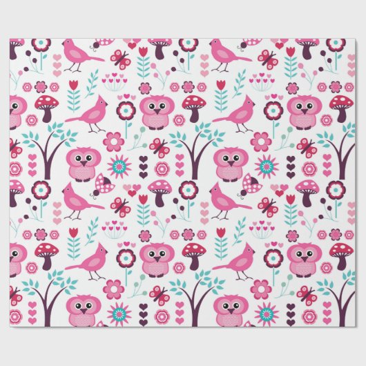 Owl Muster Geschenkpapier (Flach)