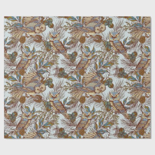 Owl Muster Geschenkpapier (Flach)