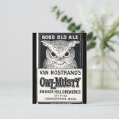 Owl-Musty Ale Beer Postcard Postkarte (Stehend Vorderseite)