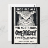 Owl-Musty Ale Beer Postcard Postkarte (Vorne/Hinten)