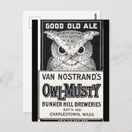 Owl-Musty Ale Beer Postcard Postkarte (Vorne/Hinten)