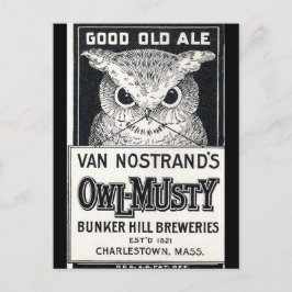Owl-Musty Ale Beer Postcard Postkarte