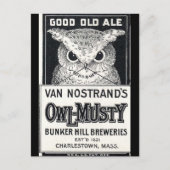 Owl-Musty Ale Beer Postcard Postkarte (Vorderseite)
