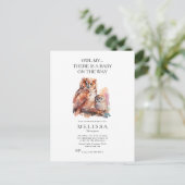 Owl My ... Niedlich Baby Showeinladung Postkarte (Stehend Vorderseite)