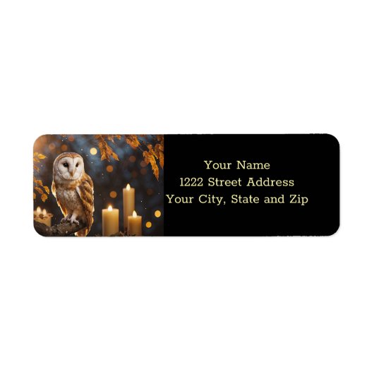 Owl Mystical Magical Enchanting Return Address (Vorne)