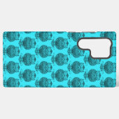 Owl (neonblau) - Samsung (S22 Ultra) Case Galaxy Hülle (Rückseite (Horizontal))