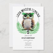 Owl Night Long Birday Party Einladung (Vorderseite)