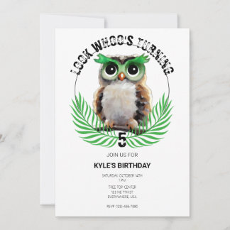 Owl Night Long Birday Party Einladung