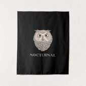 Owl Nocturnal Illustration Tapestation Wandteppich (Vorderseite)