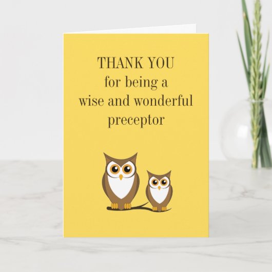 Owl Nurse Prezeptor Danke Karte (Vorderseite)