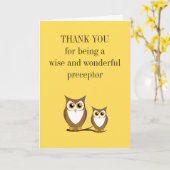 Owl Nurse Prezeptor Danke Karte (Gelbe Blume)