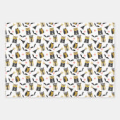 OWL-O-WEEN Halloween-Geschenkverpackungsbögen Geschenkpapier Set (Vorderseite)