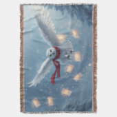 "Owl of Winter Dreams Throw Blanket” Decke (Vorderseite Vertikal)