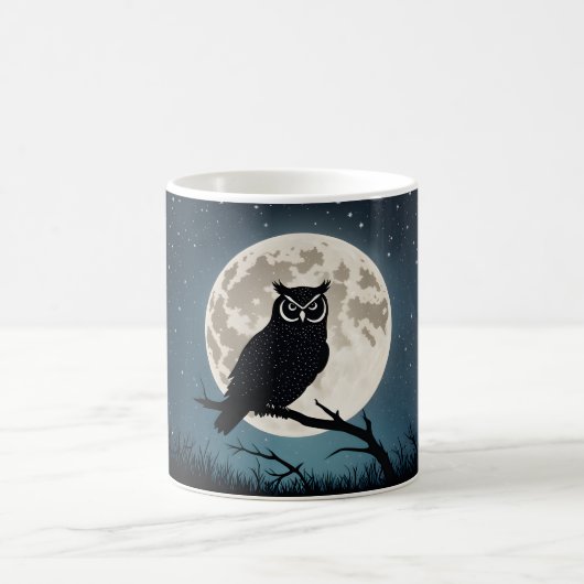 Owl on a Magical Night Kaffeetasse (Mittel)