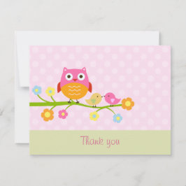 Owl on Branch Dankeschön Card Dankeskarte