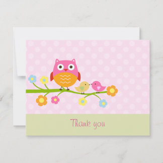Owl on Branch Dankeschön Card Dankeskarte