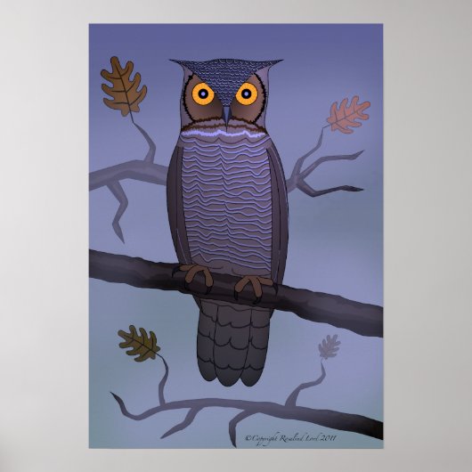 Owl on Branch Poster (Vorne)