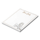 Owl on Branch White Boss Lady oder Ihr Text Notizblock (Rotiert)