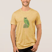 Owl on cactus Tri-Blend shirt (Vorderseite)