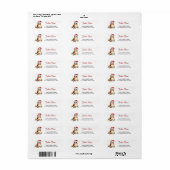 Owl on Holly Branch Christmas Return Address Label (Vorne)