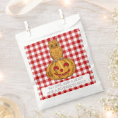 Owl on Pumpkin Gingham Pattern Gefälligkeitsags Geschenktütchen (Ausgeschnitten)
