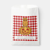 Owl on Pumpkin Gingham Pattern Gefälligkeitsags Geschenktütchen (Vorderseite)