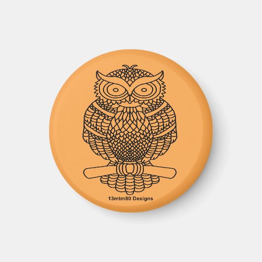 Owl (orange) - Magnet (Vorne)