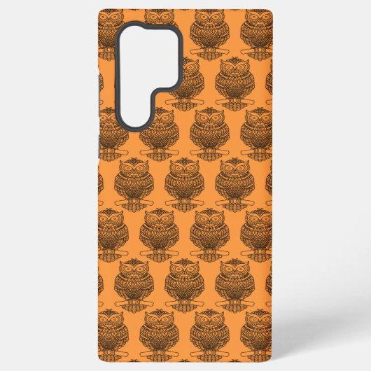 Owl (orange) - Samsung (S22 Ultra) Case Galaxy Hülle (Rückseite)