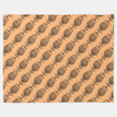 Owl (orange) - Sherpa-Blanket Fleecedecke (Vorderseite (Horizontal))