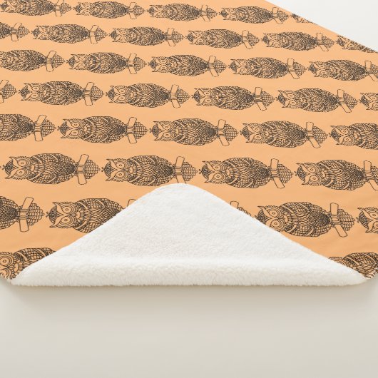 Owl (orange) - Sherpa-Blanket Sherpadecke (3/4)
