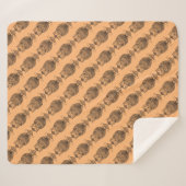 Owl (orange) - Sherpa-Blanket Sherpadecke (Vorderseite (Horizontal))