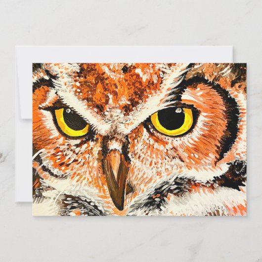 Owl Painting Print Feiertagskarte (Vorderseite)
