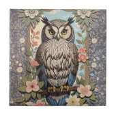 Owl Pastel Floral William Morris Inspiriert Fliese (Vorderseite)