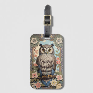 Owl Pastel Floral William Morris Inspiriert Gepäckanhänger