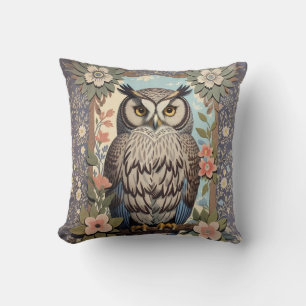 Owl Pastel Floral William Morris Inspiriert Kissen
