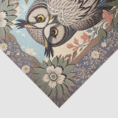 Owl Pastel Floral William Morris Inspiriert Seidenpapier (Ausschnitt)