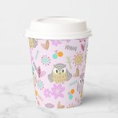 Owl Pastel Pink   Pappbecher (Links)