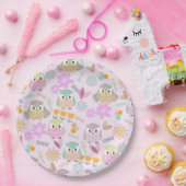 Owl Pastel Pink Pappteller (Party)