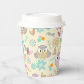 Owl Pastel Yellow Pappbecher (Links)