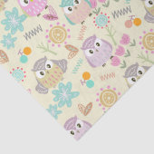 Owl Pastel Yellow   Seidenpapier (Detail)