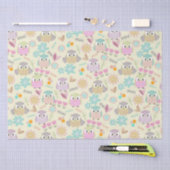Owl Pastel Yellow   Seidenpapier (Handwerk)