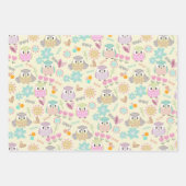 Owl Pastellgelb Geschenkpapier Set (Vorderseite)