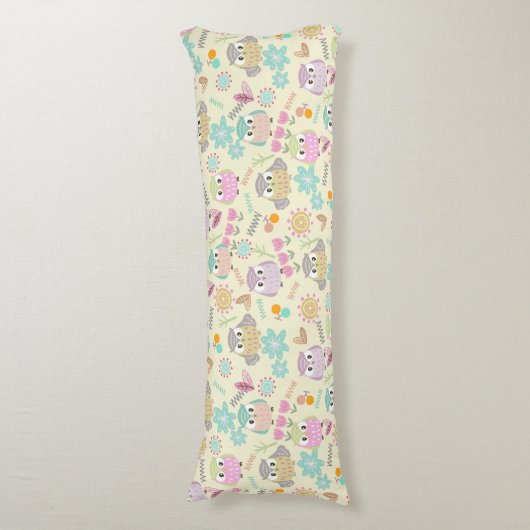 Owl Pastellgelb Seitenschläferkissen (Vorderseite Vertikal)