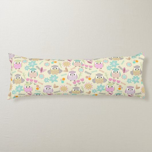 Owl Pastellgelb Seitenschläferkissen (Vorderseite)