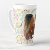 Owl Pastellgelbes Foto Milchtasse (Linke Ecke)