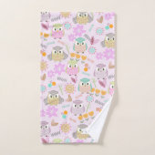 Owl Pastellrosa Badhandtuch Set (Handtuch)
