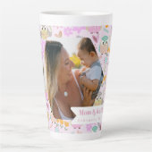 Owl Pastellrosa Foto Milchtasse (Vorderseite)