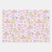 Owl Pastellrosa Geschenkpapier Set (Vorderseite)