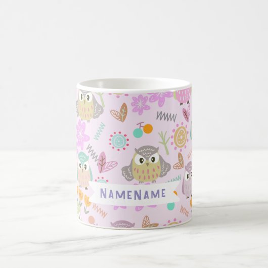 Owl Pastellrosa Kaffeetasse (Mittel)