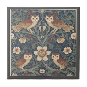 Owl Pattern Vintag William Morris Style Owls Fliese